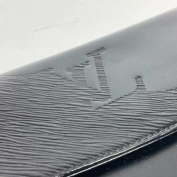 LOUIS VUITTON Opera Aeghe LV logo Pouch bag with handle Clutch bag Leather Black - Picture 9 of 13